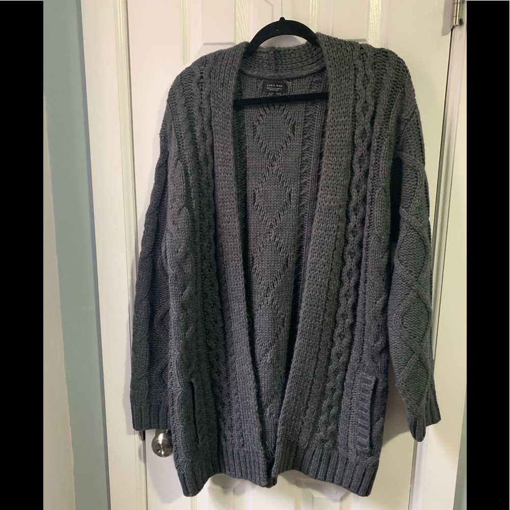 Zara men’s open cable knit sweater